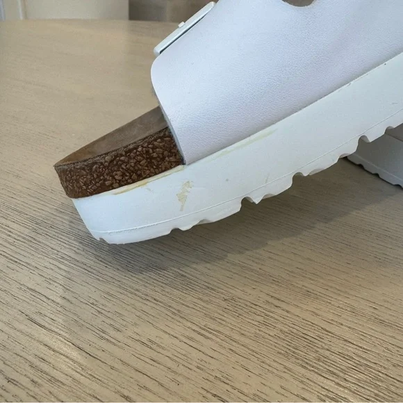Birkenstock Papillio Arizona Flex Platform White Sandals 40 - Picture 3 of 12